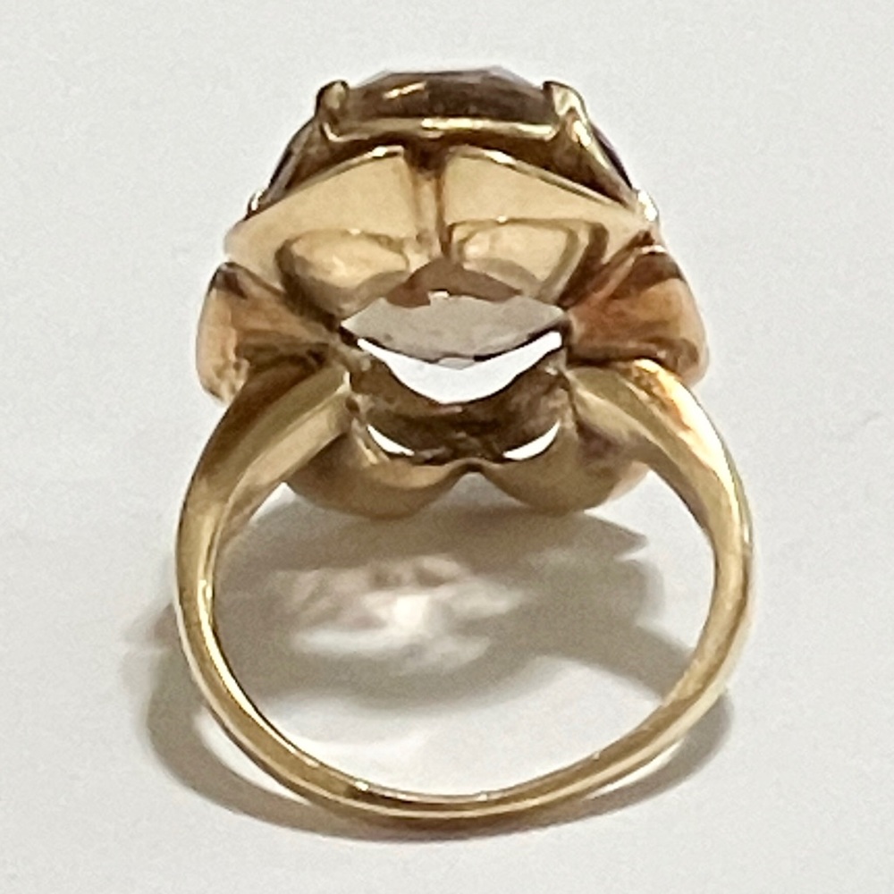 Ring - 14k Gold with Oval Smoky Topaz - Picture 6 of 9